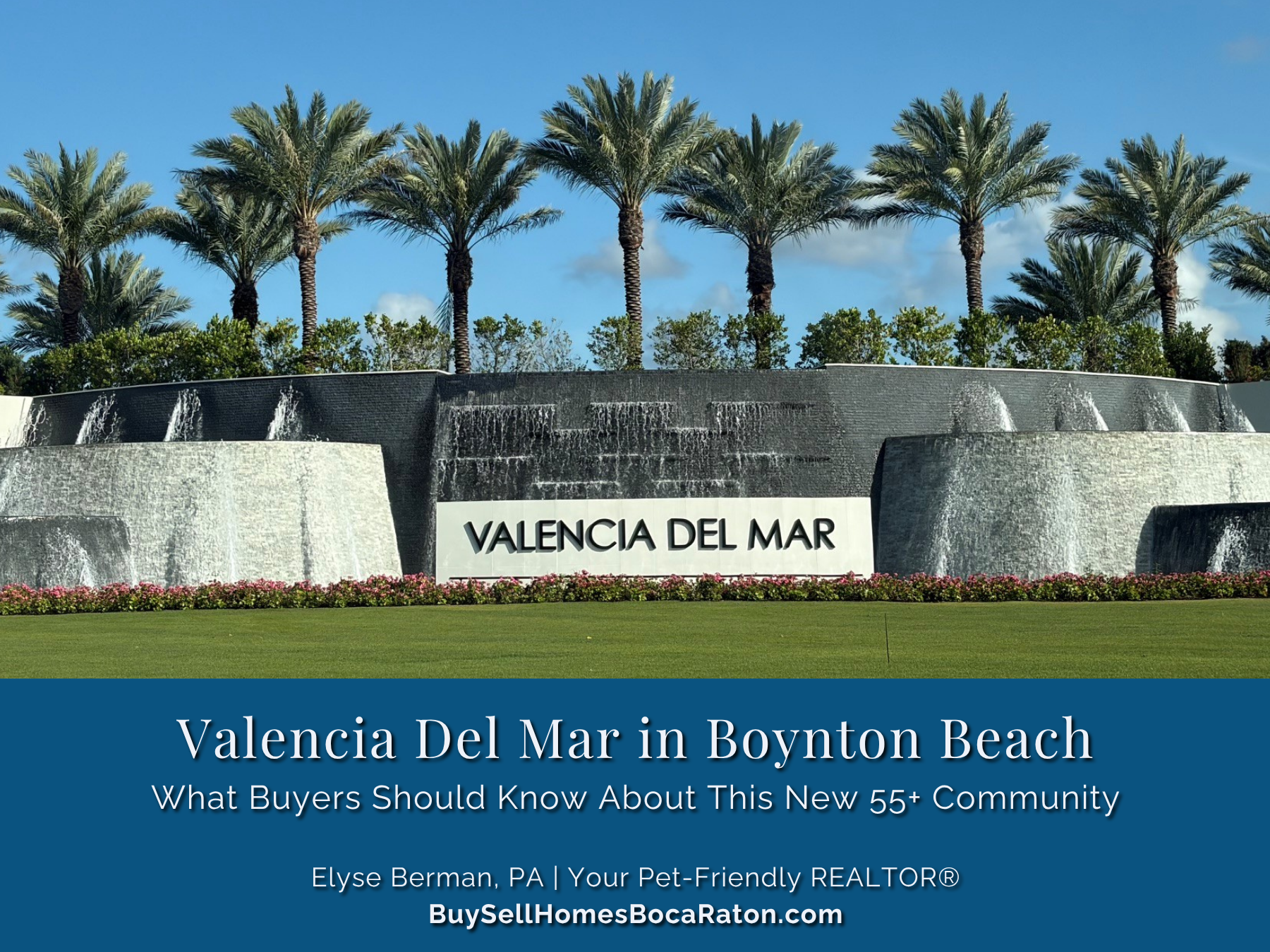 Valencia Del Mar entrance in Boynton Beach Florida 55+ community